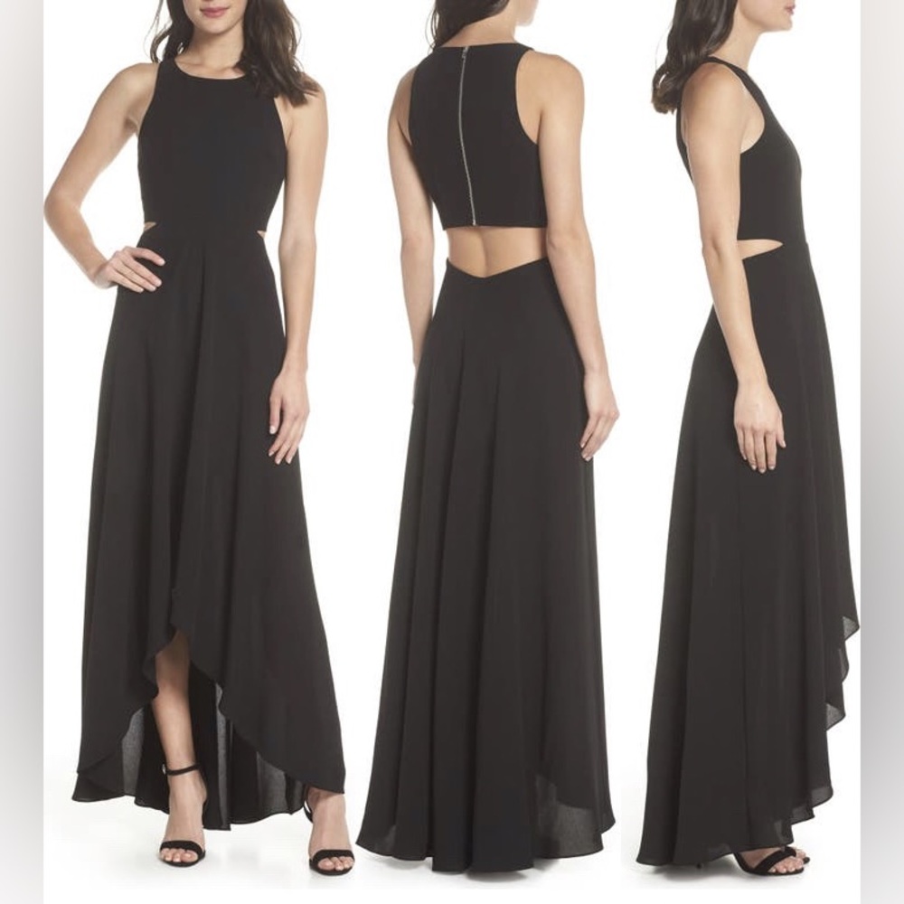 ALI & JAY Black Bohemian Rhapsody  Sleeveless Cutout Formal Dress